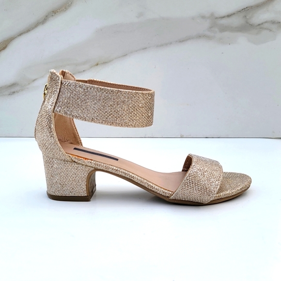 STUART WEITZMAN Rosalyn Alexa Anklestrap Gold glitter open toe heels Siz… - Picture 1 of 11